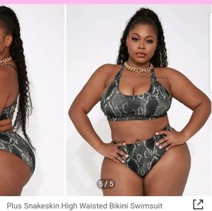 4x snake skin swimsuit 2 piece